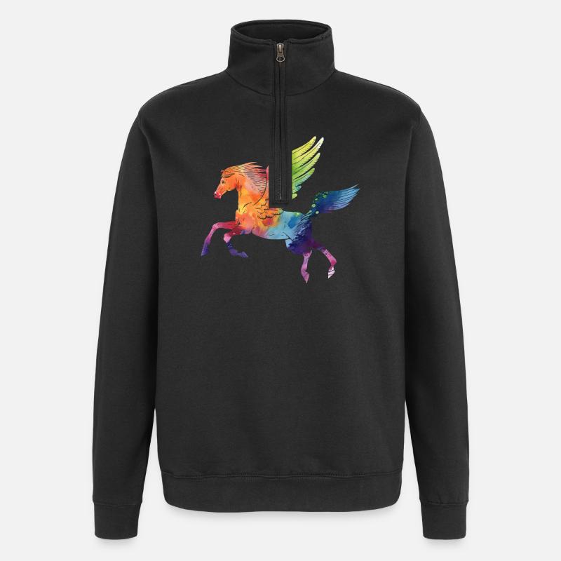 Pegasus - Quarter-Zip Sweatshirt - black