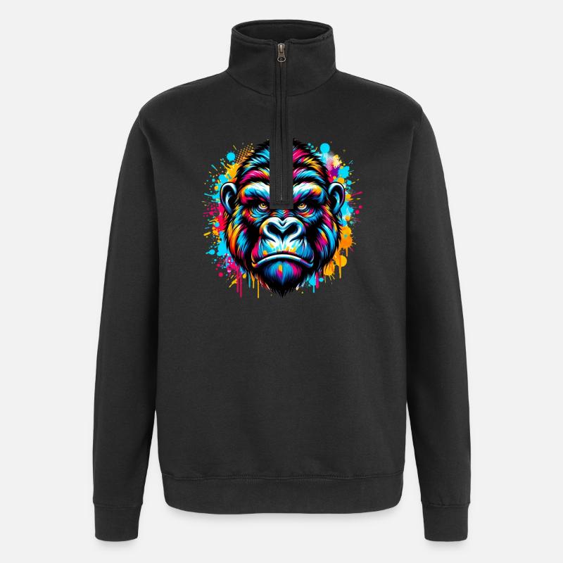 Gorilla - Quarter-Zip Sweatshirt - black