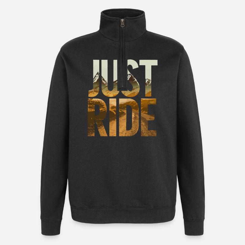 Just Ride - Sunset Mountains - Quarter-Zip Sweatshirt - black