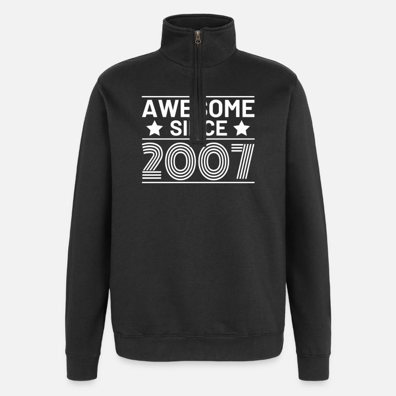 Anniversaire Rétro Génial depuis 2007 - Sweat à zip 1/4 - noir