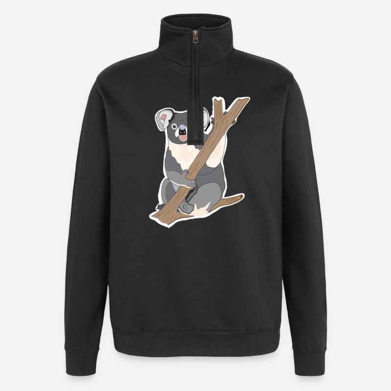 Koala Koala Bear - Quarter-Zip Sweatshirt - black
