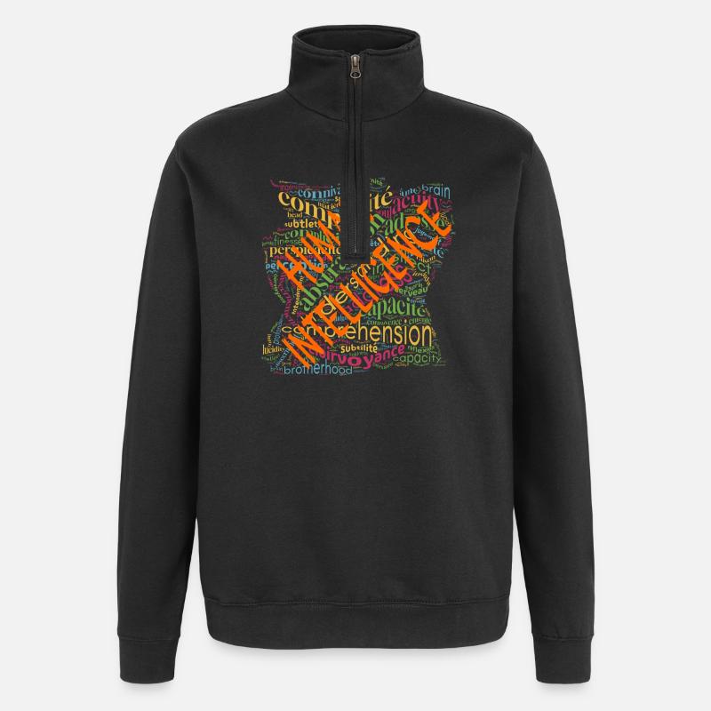 Cloud für menschliche Intelligenz - Quarter-Zip-Sweatshirt - Schwarz