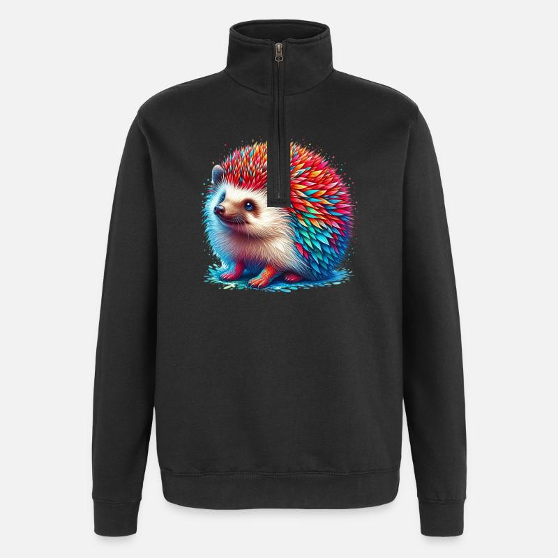 Igel - Quarter-Zip-Sweatshirt - Schwarz
