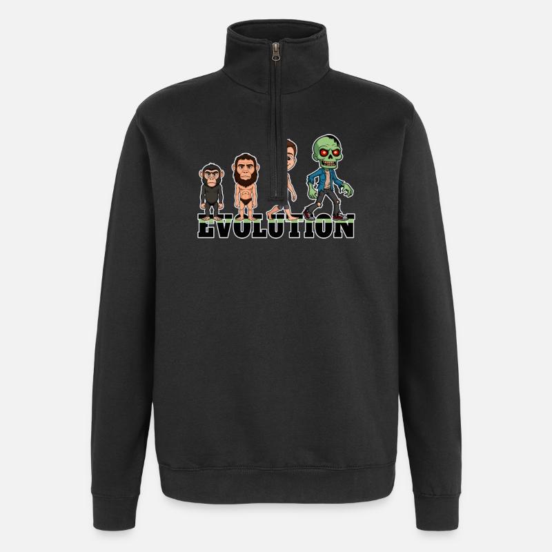 Evolution Zombie - Quarter-Zip Sweatshirt - black
