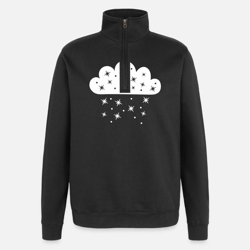 Météores nuageuses - Sweat à zip 1/4 - noir
