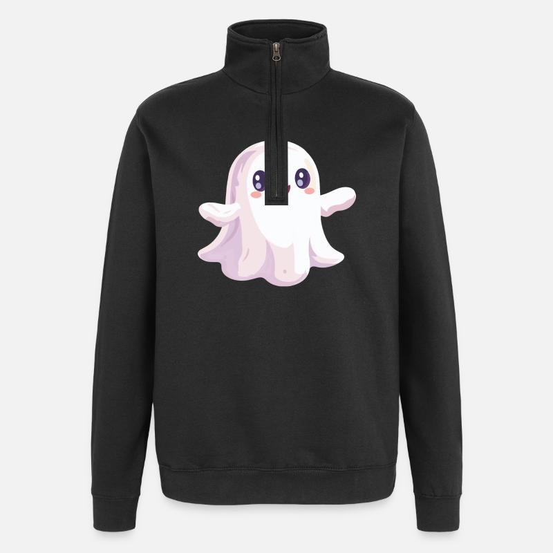 Cute Ghost - Quarter-Zip Sweatshirt - black