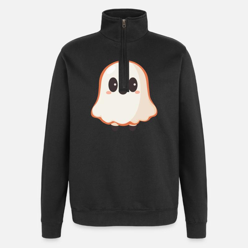 Fantôme mignon - Sweat à zip 1/4 - noir