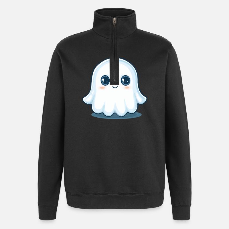 Niedlicher Geist - Quarter-Zip-Sweatshirt - Schwarz