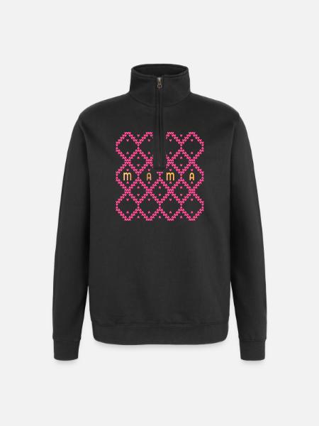 SCHRIFTZUG MAMA HERZEN - Quarter-Zip-Sweatshirt - Schwarz