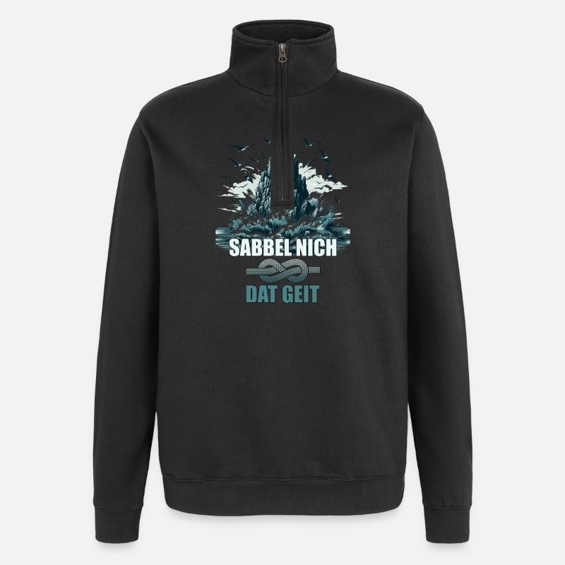 Sabbel nicht - Dat geit - Quarter-Zip-Sweatshirt - Schwarz