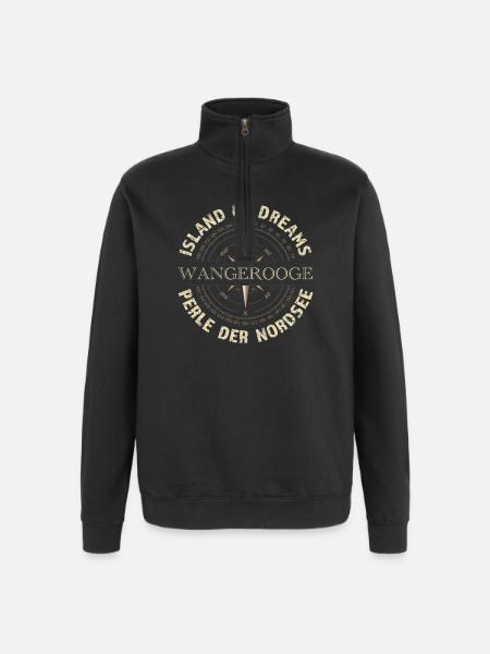 Island of Dreams - Wangerooge - Quarter-Zip-Sweatshirt - Schwarz