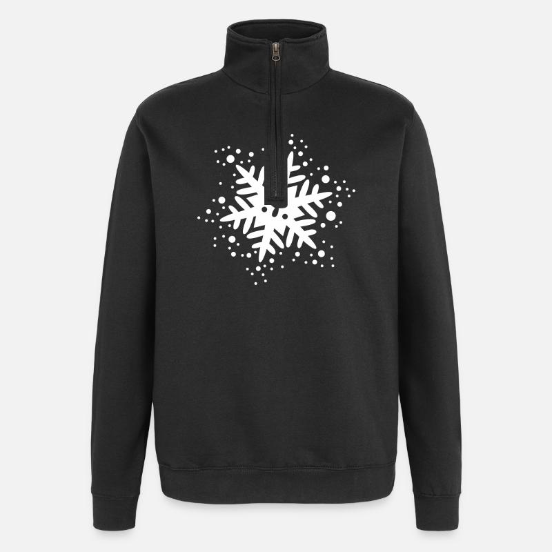 Snowflake Winter Outfit Christmas Crystal - Quarter-Zip Sweatshirt - black