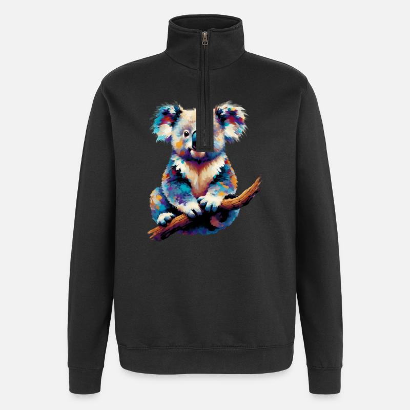 Koala - Sweat à zip 1/4 - noir