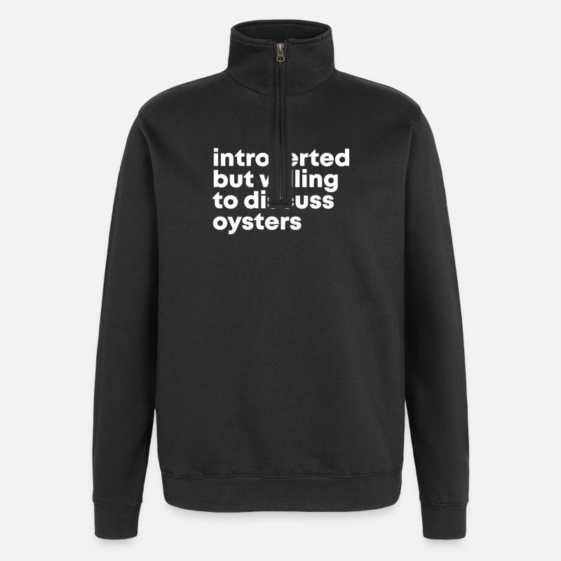 huître - Sweat à zip 1/4 - noir