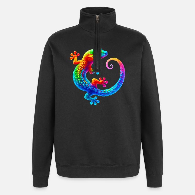 Gecko - Quarter-Zip Sweatshirt - black