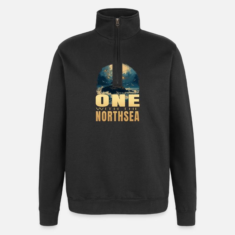One withe the Northsea - Quarter-Zip-Sweatshirt - Schwarz