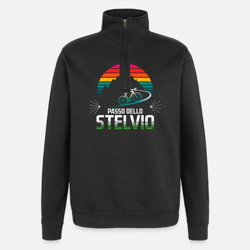 Passo delle Stelvio Cycling Design - Sweat à zip 1/4 - noir