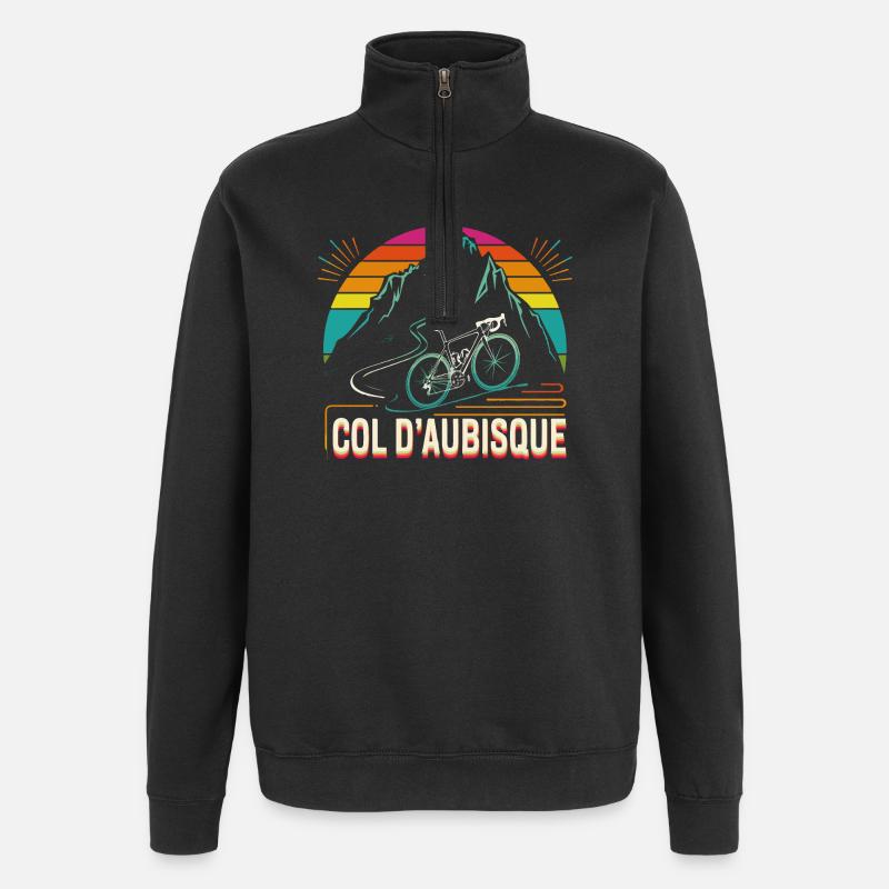 Col d’Aubisque Cycling Design - Sweat à zip 1/4 - noir
