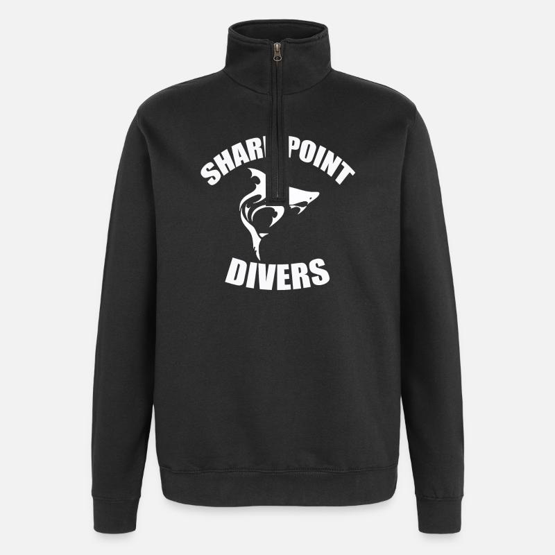 SHARK POINT DIVERS - Quarter-Zip Sweatshirt - black