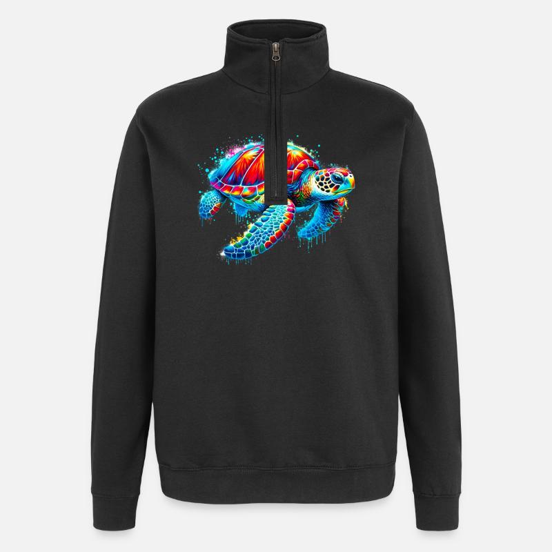 Tortue - Sweat à zip 1/4 - noir