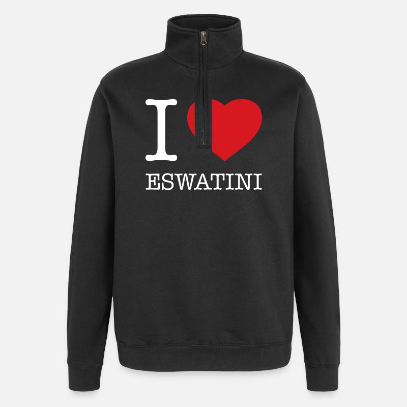I LOVE ESWATINI - Quarter-Zip Sweatshirt - black
