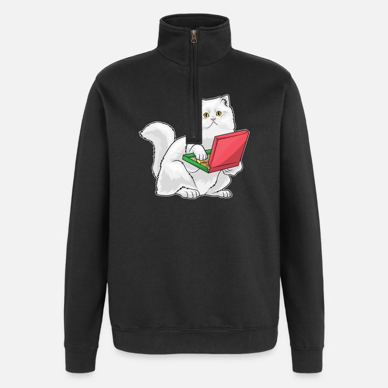 Pizza Chat Persan - Sweat à zip 1/4 - noir