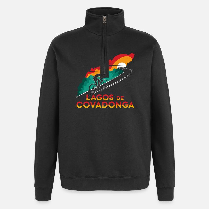 Lacs de Covadonga Cycling Spain - Sweat à zip 1/4 - noir