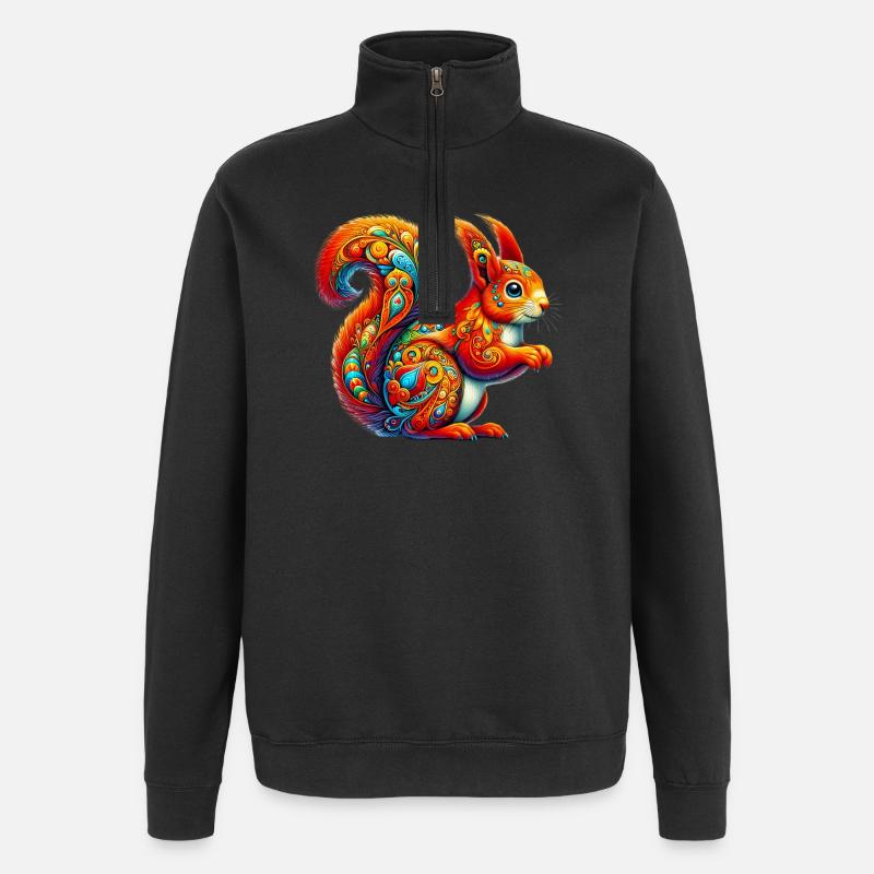 Écureuil - Sweat à zip 1/4 - noir