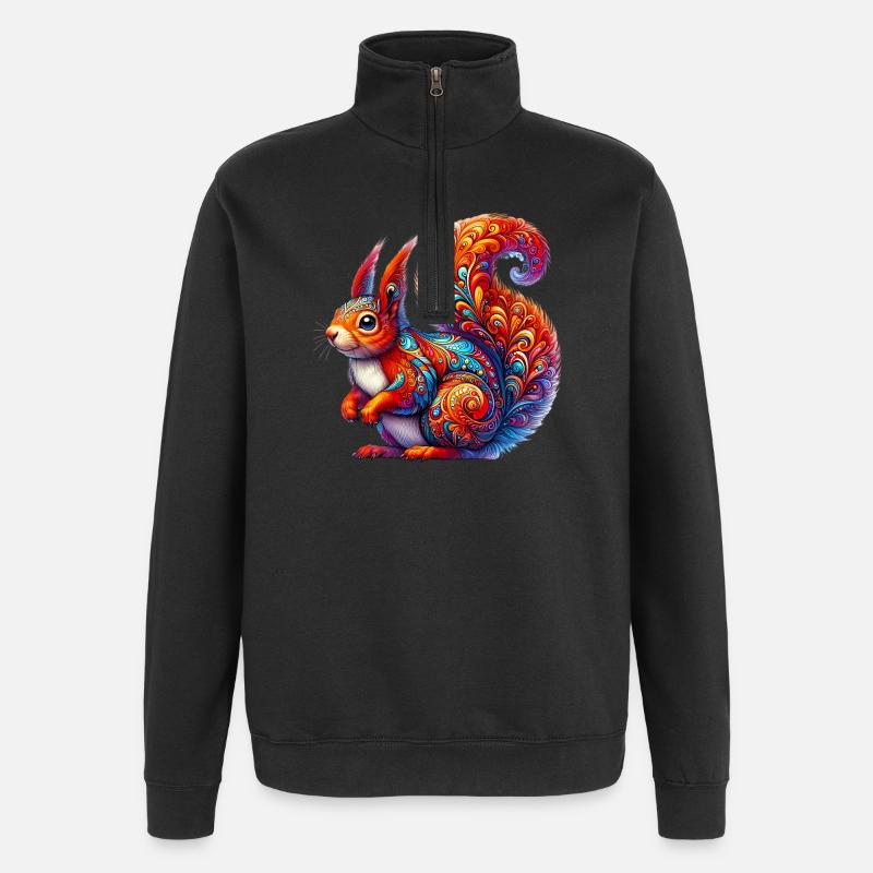 Écureuil - Sweat à zip 1/4 - noir