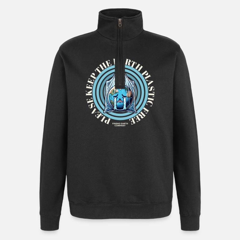 Weeping globe - Quarter-Zip Sweatshirt - black