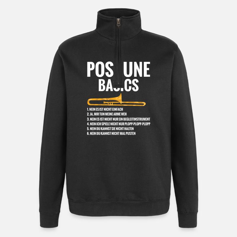 Posaune Basics Regeln Blaskapelle Blasmusik - Quarter-Zip-Sweatshirt - Schwarz