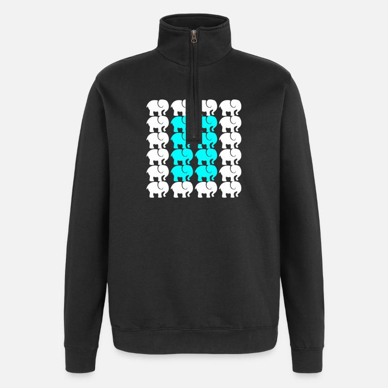 ÉLÉPHANT - Sweat à zip 1/4 - noir