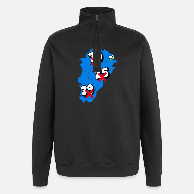 Région franche comté - Sweat à zip 1/4 - noir