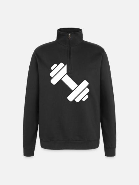 Hanteln - Quarter-Zip-Sweatshirt - Schwarz