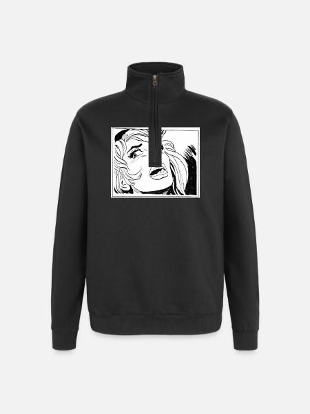 34 Fille - Sweat à zip 1/4 - noir