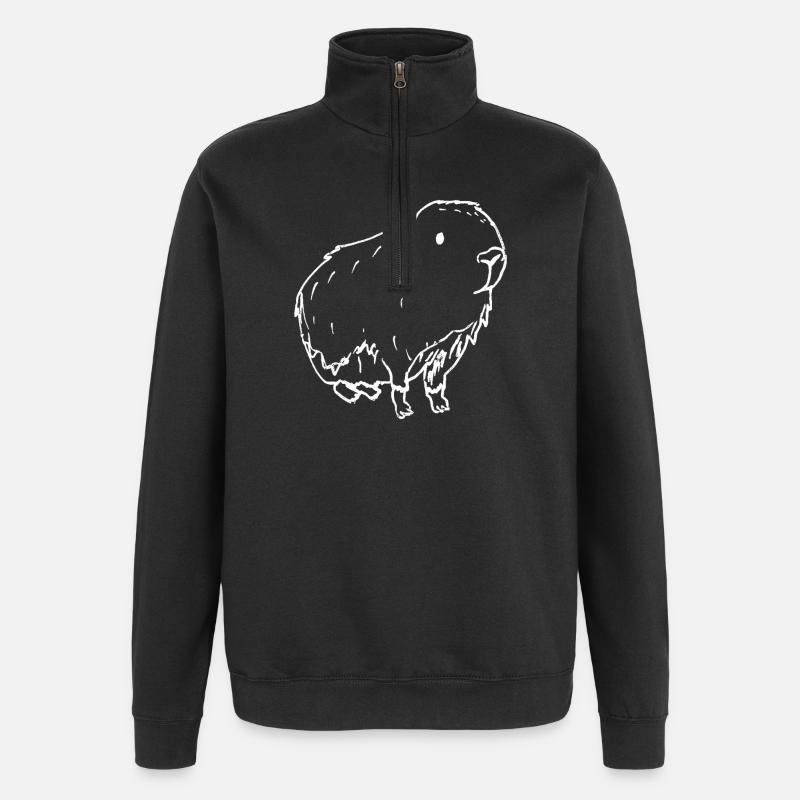 Abstrakt Kapybara-Weiß - Quarter-Zip-Sweatshirt - Schwarz