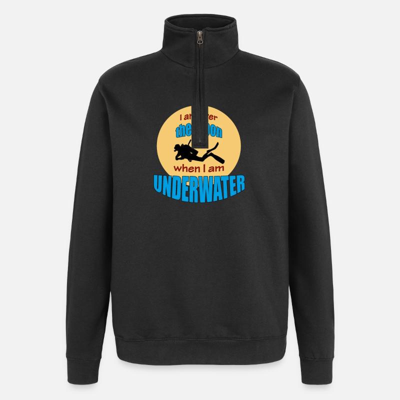 PLONGÉE - Sweat à zip 1/4 - noir