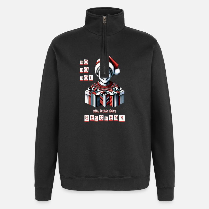 Kinder Beschenken - Quarter-Zip-Sweatshirt - Schwarz