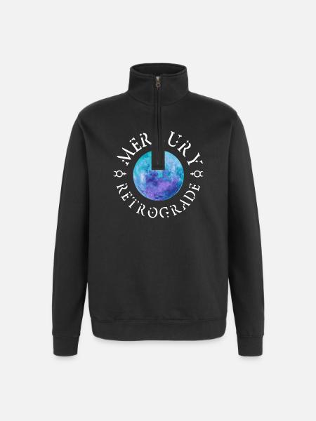 Mercury Retrograde White - Quarter-Zip-Sweatshirt - Schwarz