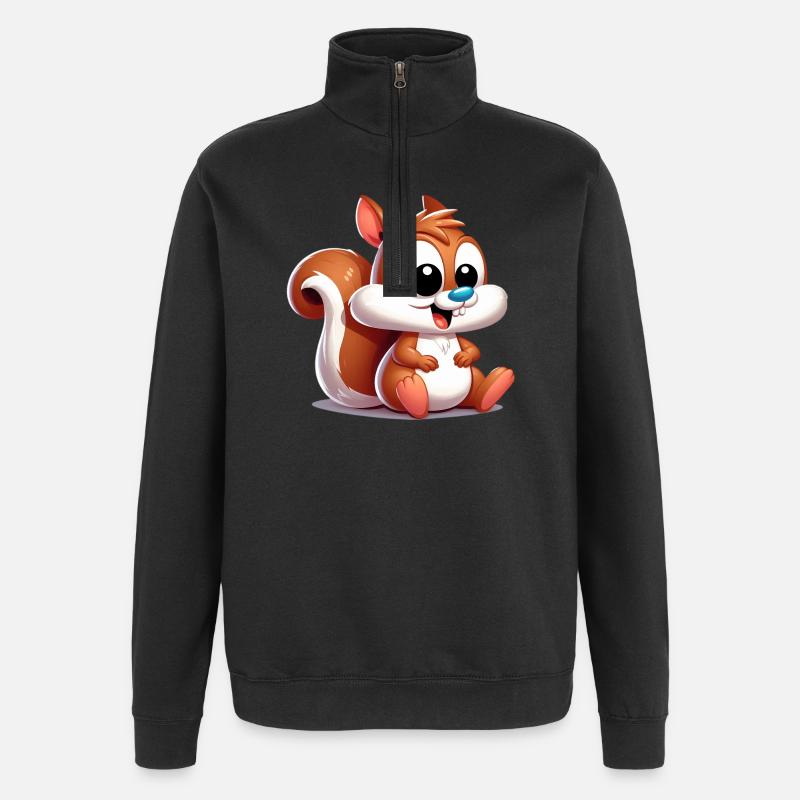Eichhörnchen - Quarter-Zip-Sweatshirt - Schwarz
