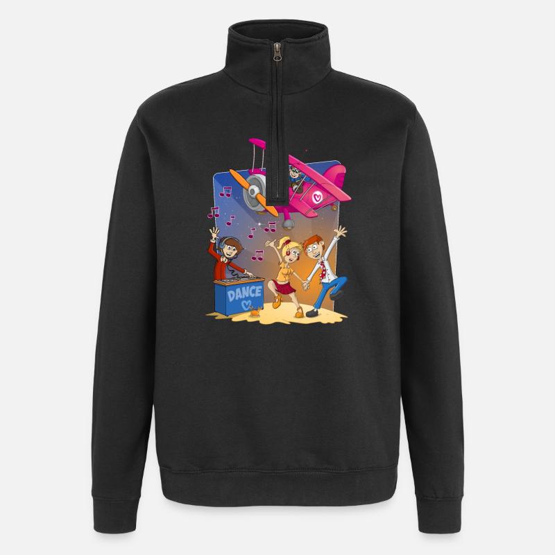 Danse, danse, danse, image joyeuse - Sweat à zip 1/4 - noir