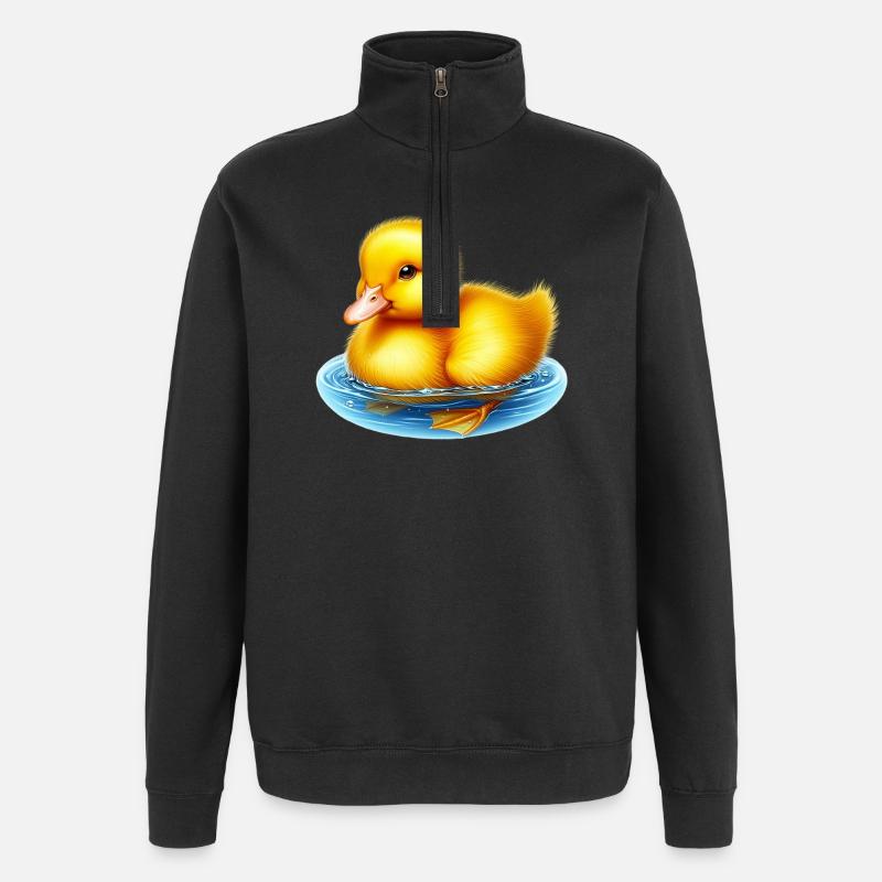 Duckling Duck Duck Duck - Quarter-Zip Sweatshirt - black