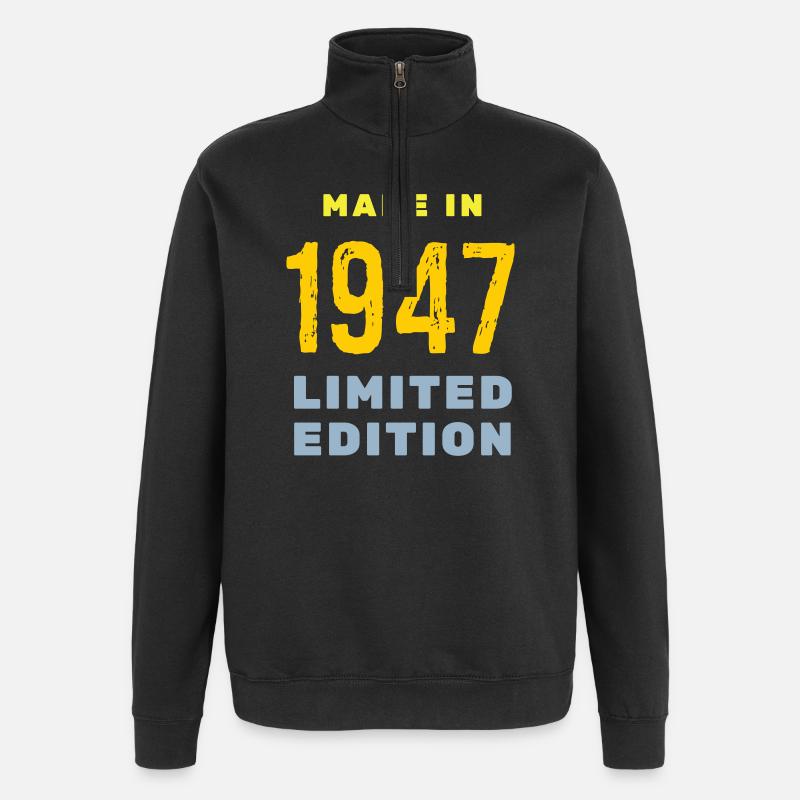 1947 - Sweat à zip 1/4 - noir