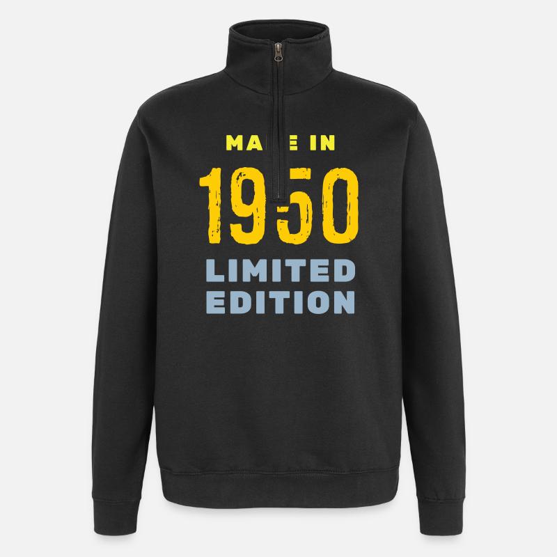 1950 - Sweat à zip 1/4 - noir