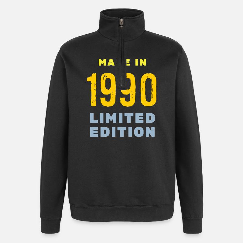 1990 - Sweat à zip 1/4 - noir