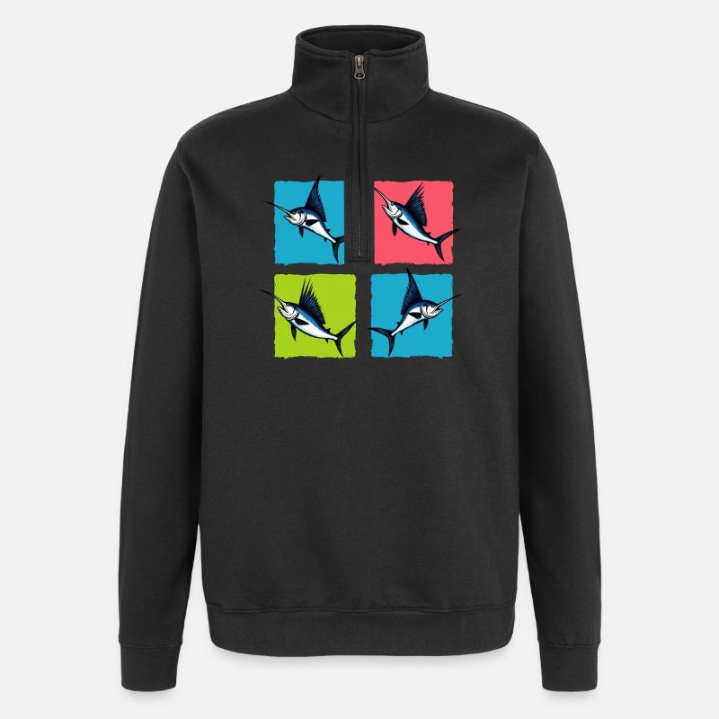 Schwertfisch - Quarter-Zip-Sweatshirt - Schwarz