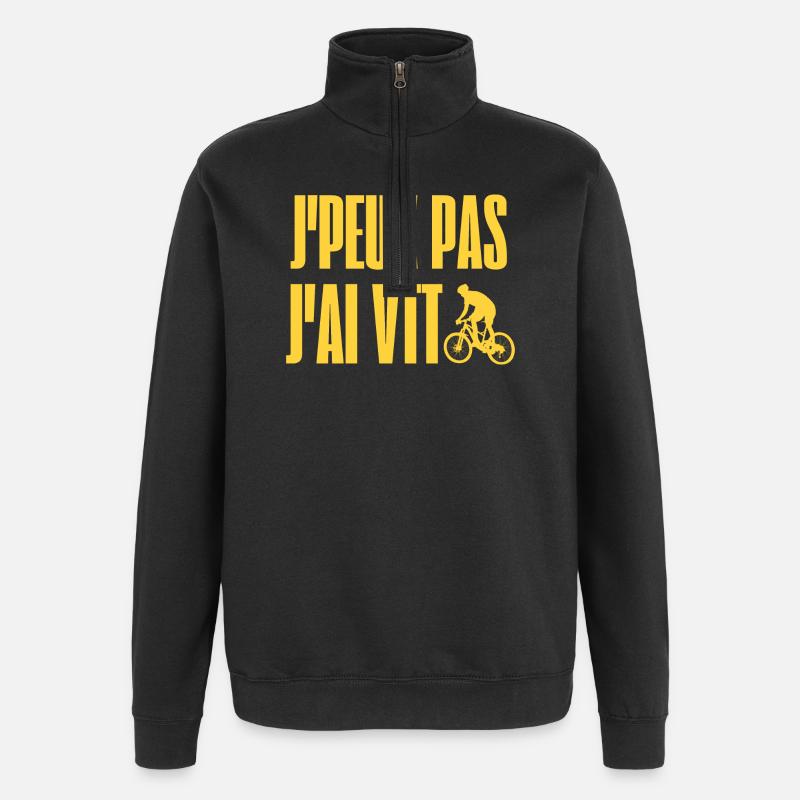J'peux pas j ai VTT - Sweat à zip 1/4 - noir