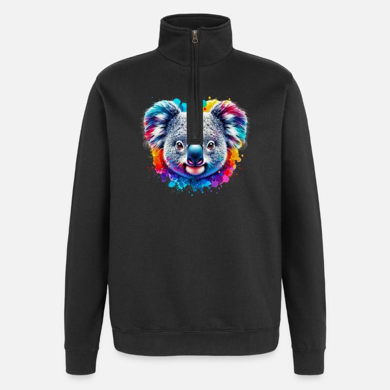 Koala - Quarter-Zip Sweatshirt - black
