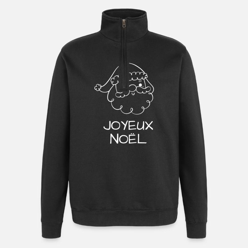 Frohe Weihnachten - Quarter-Zip-Sweatshirt - Schwarz