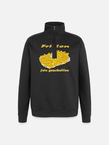 Pommes Frittes - Quarter-Zip-Sweatshirt - Schwarz